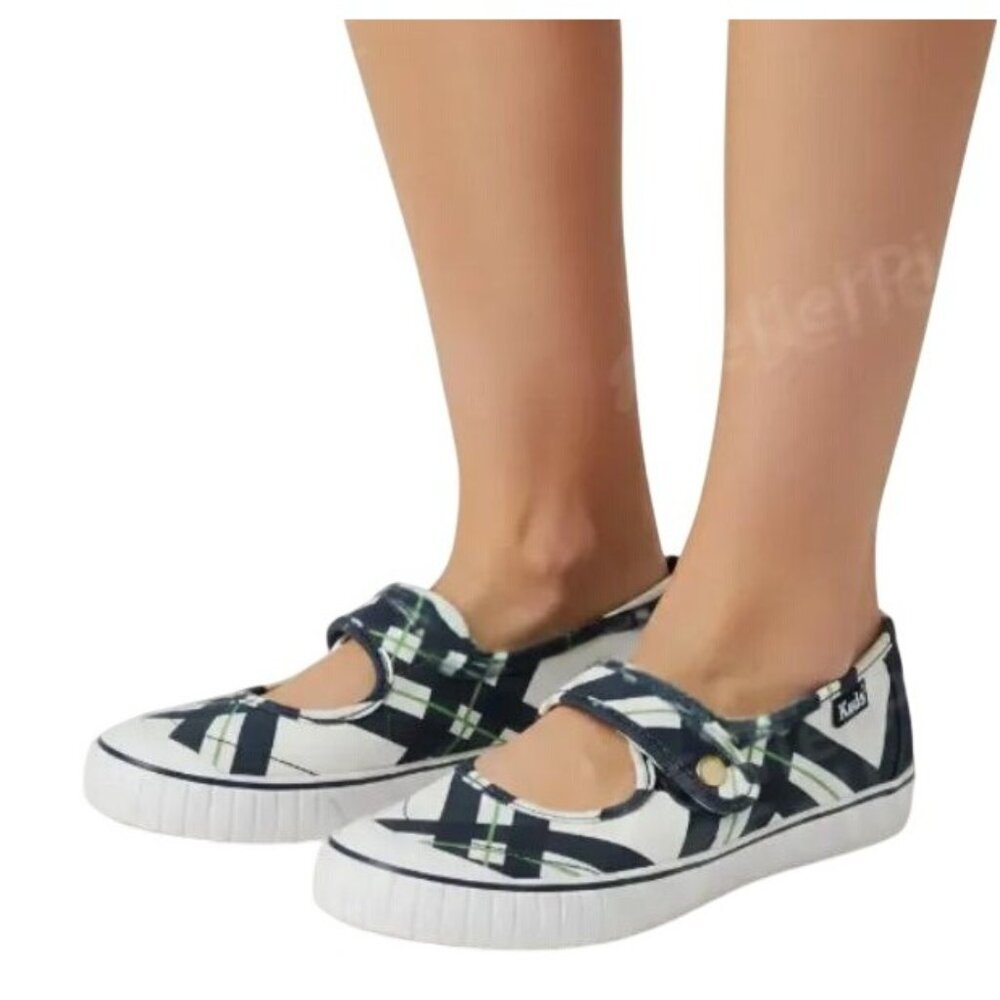 Keds Women's Navy/White WF21886 Craze Chatham Plaid Mary Jane Shoe Size 6 - Picture 1 of 10